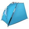 Fiberglass Pole Oxford Cloth Quick-Open Free Ride Beach Tent Blue
