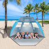 Fiberglass Pole Oxford Cloth Quick-Open Free Ride Beach Tent Blue