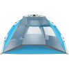 Fiberglass Pole Oxford Cloth Quick-Open Free Ride Beach Tent Blue